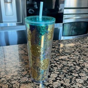 Starbucks 2020 Holiday Gold Glitter Polka Dot 24oz Venti Cold Cup Tumbler Circle